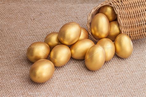 Heap of golden easter egg | High-Quality Holiday Stock Photos ~ Creative Market