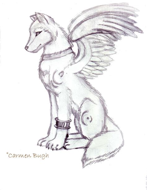 Angel Wolf Drawing at GetDrawings | Free download