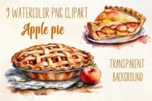 Watercolor Apple Pie Png Clipart Graphic by Andel creative · Creative Fabrica