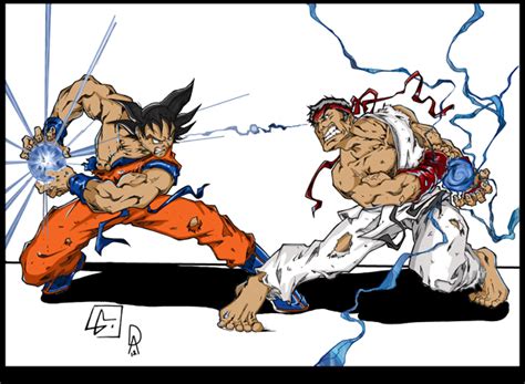 Ryu VS Goku Coloured. by Highlander0423 on DeviantArt