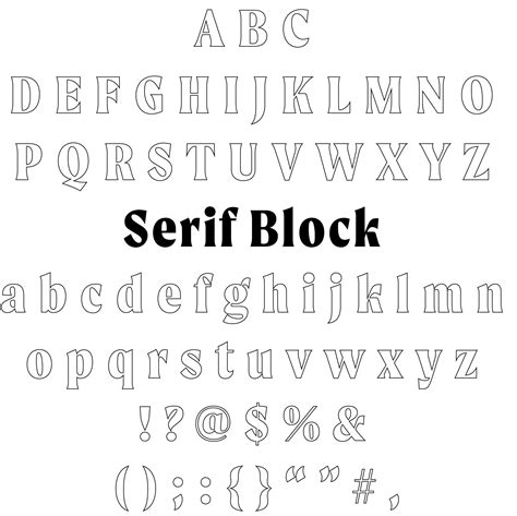 Serif Block Font Printable DIY Paper Letters Outlines Only | Etsy