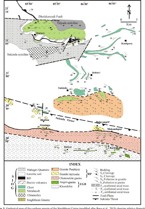 Figure 3 from Deformation and metamorphic history of the Singhbhum Craton vis–à–vis peripheral ...