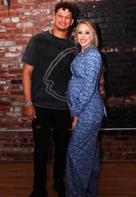 Pregnant Brittany Mahomes Poses in Blue Suit with Patrick Mahomes