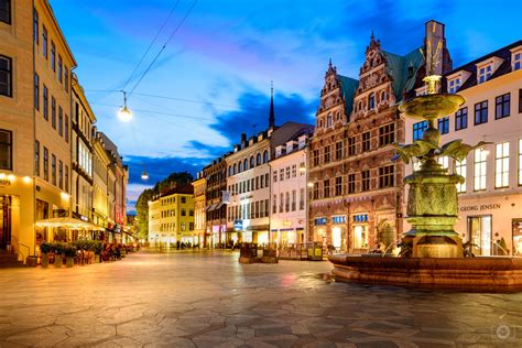 Shopping Street Stroget at Night Copenhagen Denmark Background - High-quality Free Backgrounds