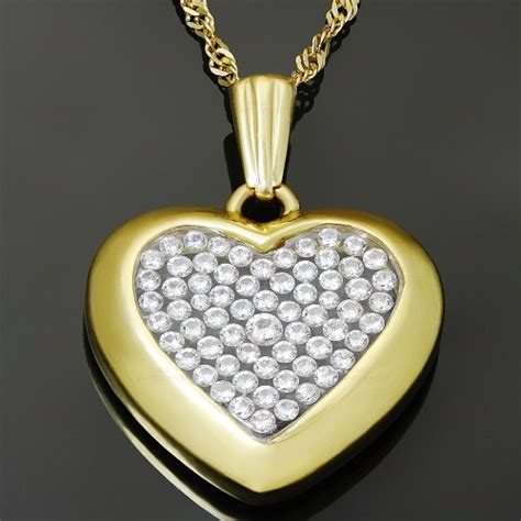 Diamond 18k Yellow Gold Heart Pendant Necklace-MTSJ12594