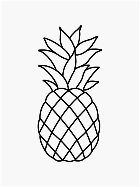 "Pineapple Outline" Sticker for Sale by createdbyjp | Redbubble