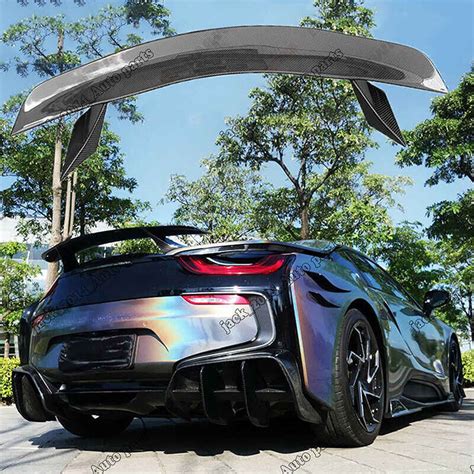 Fit for BMW i8 BZK Real Carbon Fiber Rear Trunk Spoiler Wing 2014 2015 ...