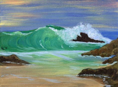 Classic Wave Acrylic Seascape Painting