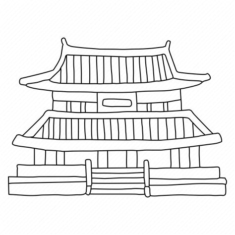 Architecture, buildings, gyeongbokgung, korea, palace, seoul, sketch icon - Download on Iconfinder