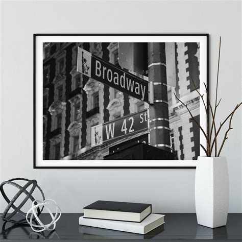 Broadway Sign Photography Print Black & White New York - Etsy