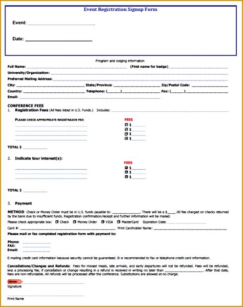 3 Google Docs Registration form Template | FabTemplatez