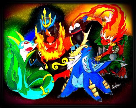 Pokemon Starters Gen 4 Gen 5 by RustiiAqua on DeviantArt