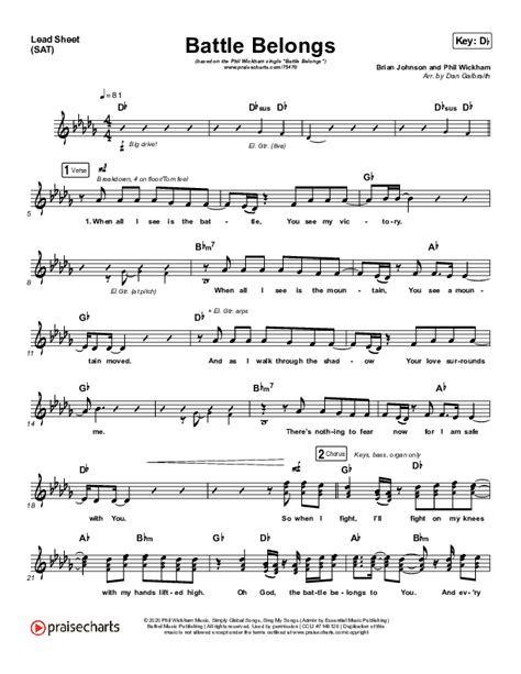 Battle Belongs (Choral Anthem SATB) Sheet Music PDF (Phil Wickham / Arr. Luke Gambill ...