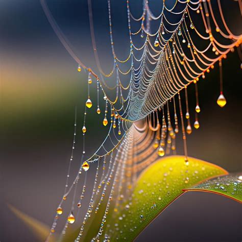 Premium AI Image | Spider web with dew drops