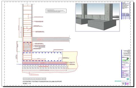 Eccentric Footing Foundation Column Support Detail