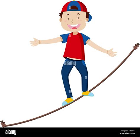 Tightrope Walking on White Background illustration Stock Vector Image & Art - Alamy