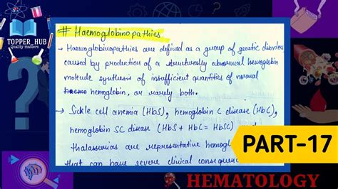 Haemoglobinopathies in hindi | Types of haemoglobinopathies - YouTube