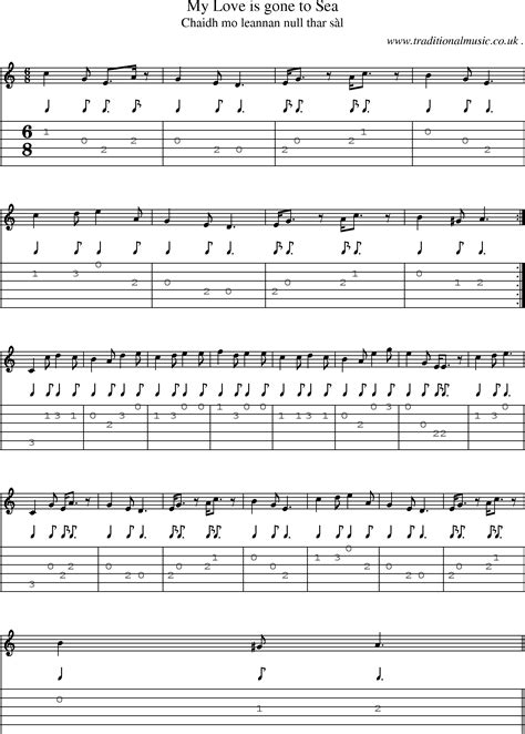 Scottish Tune, Sheetmusic, Midi, Mp3, Guitar chords & tabs: My Love Is ...