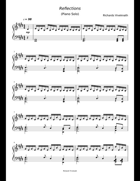 Reflections sheet music for Piano download free in PDF or MIDI