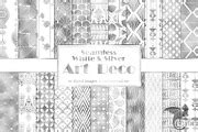 White and Silver Art Deco Patterns | Graphic Patterns ~ Creative Market