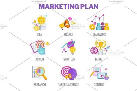 Marketing plan icons | Marketing plan, How to plan, Marketing