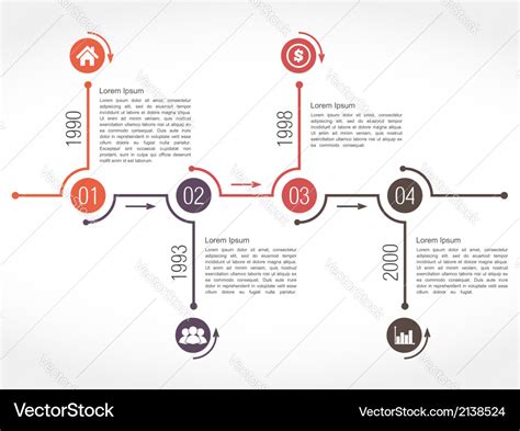 Horizontal Timeline Design Template Royalty Free Vector