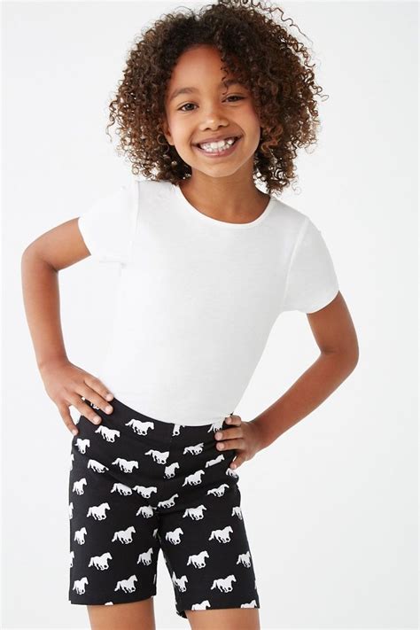 Girls Horse Print Shorts (Kids) | Forever 21 | Kids shorts, Forever 21 girls, Custom kids clothes