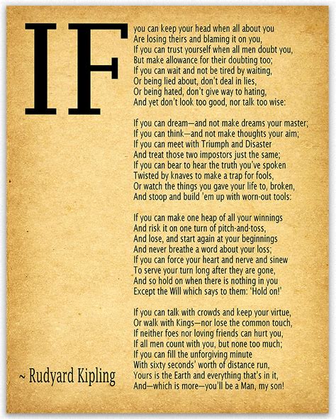 Buy IF Poem Art Print IF Poem by Rudyard Kipling Art Print IF If Poem If Poem Print If Poem Wall ...