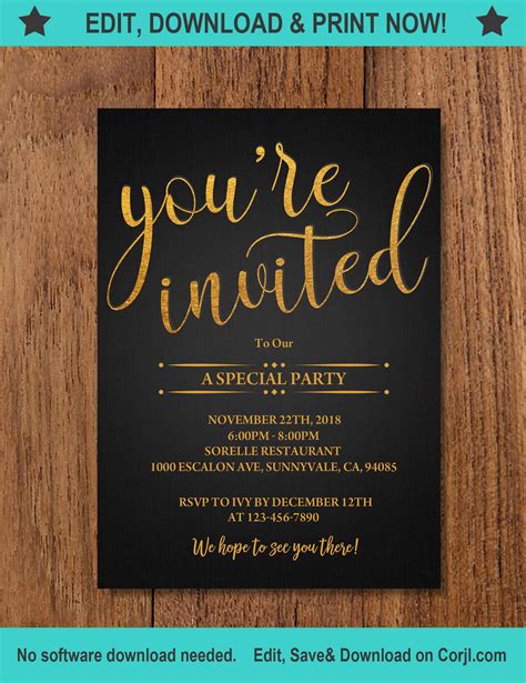 You're Invited Template You're Invited Digital - Etsy | Event invitation templates, Invitation ...