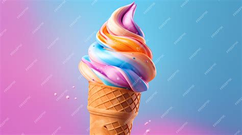 Premium Photo | A colorful ice cream cone