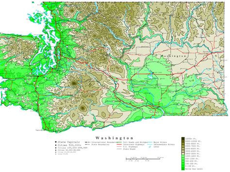 Washington State Elevation Map | Living Room Design 2020
