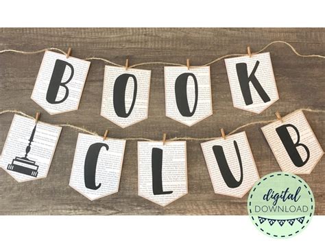 Printable Book Club Banner Classroom Banners Literature | Etsy