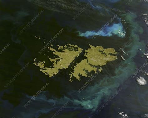 Falkland Islands, satellite image - Stock Image - E680/0225 - Science ...