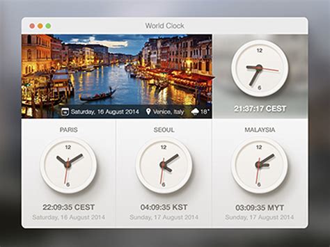 World Clock Widget by Edmund Lim on Dribbble