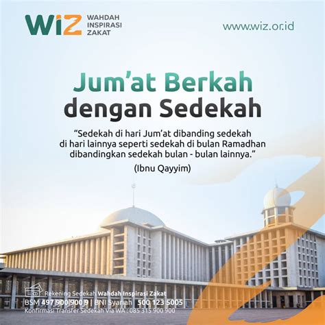 Jum’at Berkah, Jangan Lupa Tunaikan Sedekah – WAHDAH INSPIRASI ZAKAT