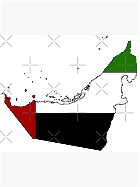 "UAE United Arab Emirates Map With Flag" Art Print for Sale by ...