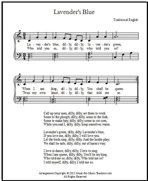 Cinderella Song Lyrics Lavender's Blue, Free! | Sheet music, Cinderella song lyrics, Piano music