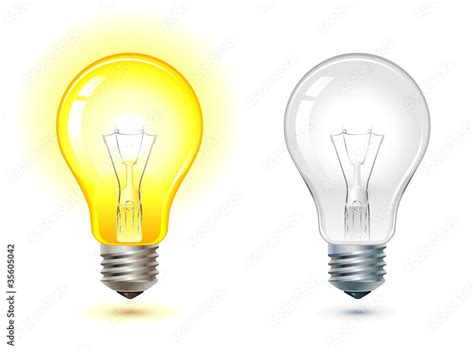 glowing and turned off light bulb Stock Vector | Adobe Stock