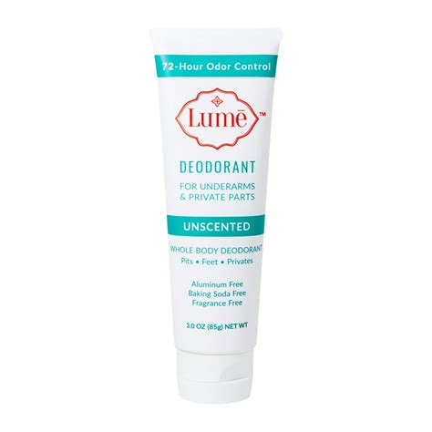 Lume Deodorant For Underarms & Private Parts 3oz Tube (Unscented ...