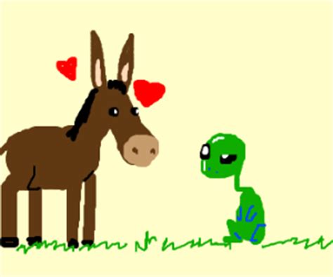 shrek kissing donkey - Drawception