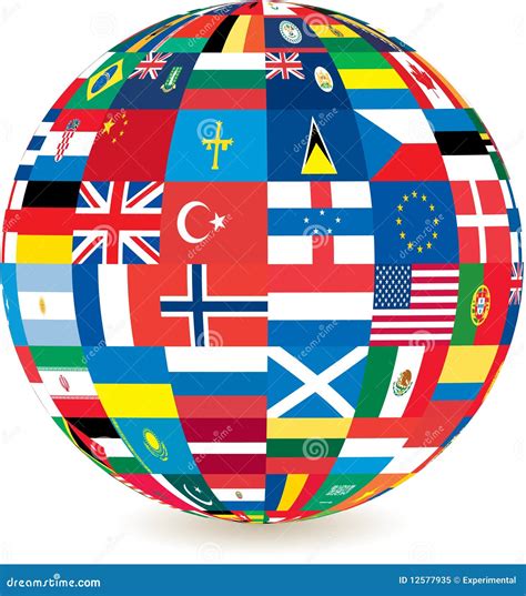 Globe of World Countries Flags Stock Illustration - Illustration of national, latitude: 12577935