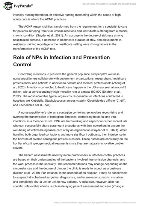 Nurse Practitioners in Acute and Intensive Care - 2010 Words | Essay ...