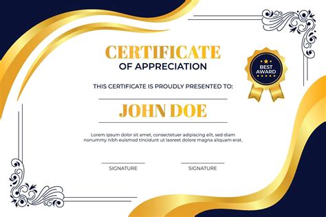 Download Certificate Of Appreciation Background With Golden Gradient and Orna… in 2023 ...