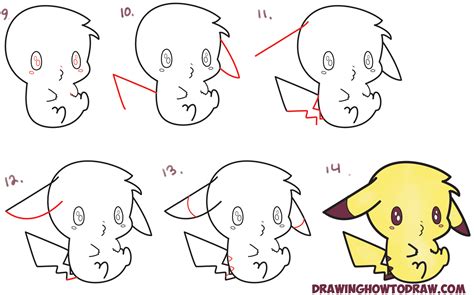 Learn How to Draw an Adorable Pikachu (Kawaii / Chibi) Easy Step by Step Drawing Tutorial for ...