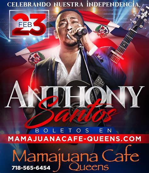 Anthony Santos Live @ Mamajuana Cafe-CANCELLED | Tickeri - concert tickets, latin tickets ...