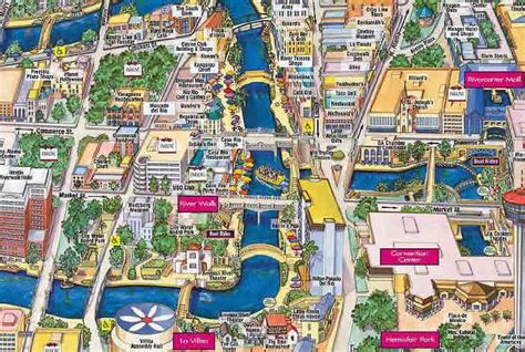 maps of dallas: San Antonio River Walk Map