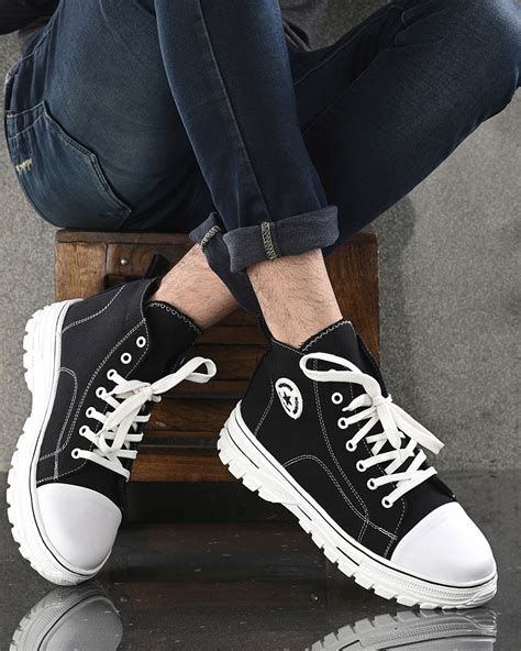 Buy Men's Black Sneakers Online in India at Bewakoof