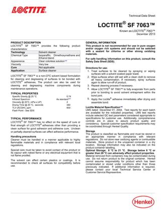 Loctite sf 7063 tds | PDF