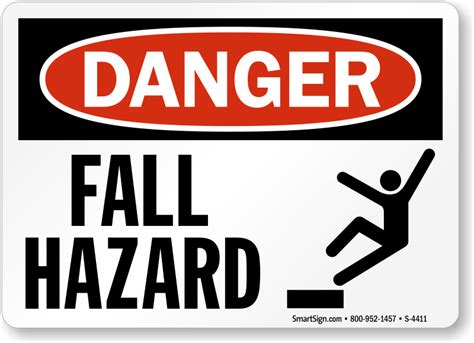 Fall Hazard Trip Fall Danger Sign | Ships Fast & Free, SKU: S-4411 - MySafetySign.com