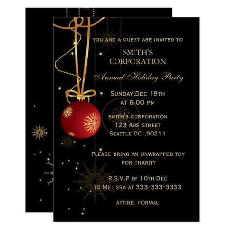 Elegant Corporate Holiday Party Invitations | Zazzle.com